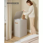 44.9 Gal Large Laundry Hamper with Lid, 2 Compartment Dirty Clothes Basket, Removable Inner Bags & Handles, 22x15.7x29.5 Inches