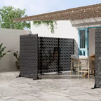 72 H47W Jardinière noire en métal Dovelina avec treillis brise-vue pour patio de café, jardin et balcons