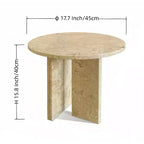 Table Basse Ronde Christopher Knight Home Moira en Marbre Naturel à Veinure Unique avec Base en Dalle Solide