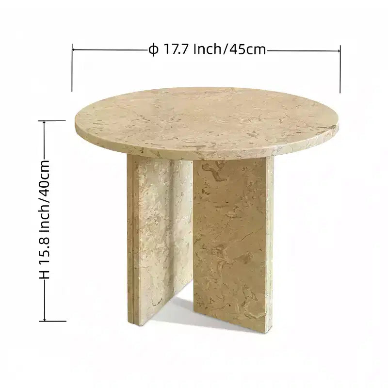 Table Basse Ronde Christopher Knight Home Moira en Marbre Naturel à Veinure Unique avec Base en Dalle Solide