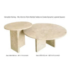 Table Basse Ronde Christopher Knight Home Moira en Marbre Naturel à Veinure Unique avec Base en Dalle Solide