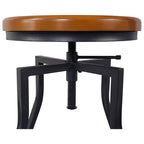 eHemco Tabouret de bar pivotant en métal avec siège en placage de bois, marron et noir, lot de 2