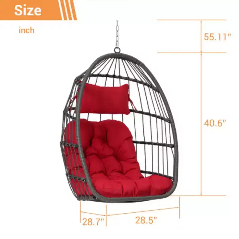 Fauteuil suspendu œuf en rotin pour jardin extérieur, chaise suspendue pour chambre, salon, balcon
