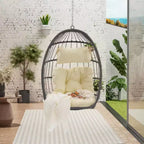 Fauteuil suspendu œuf en rotin pour jardin extérieur, chaise suspendue pour chambre, salon, balcon