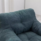 Pouf Poire en Tissu Peluche Touffeté en Mousse et Tissu Peluche Blanc Ivoire
