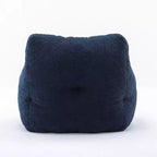 Pouf Poire en Tissu Peluche Touffeté en Mousse et Tissu Peluche Blanc Ivoire
