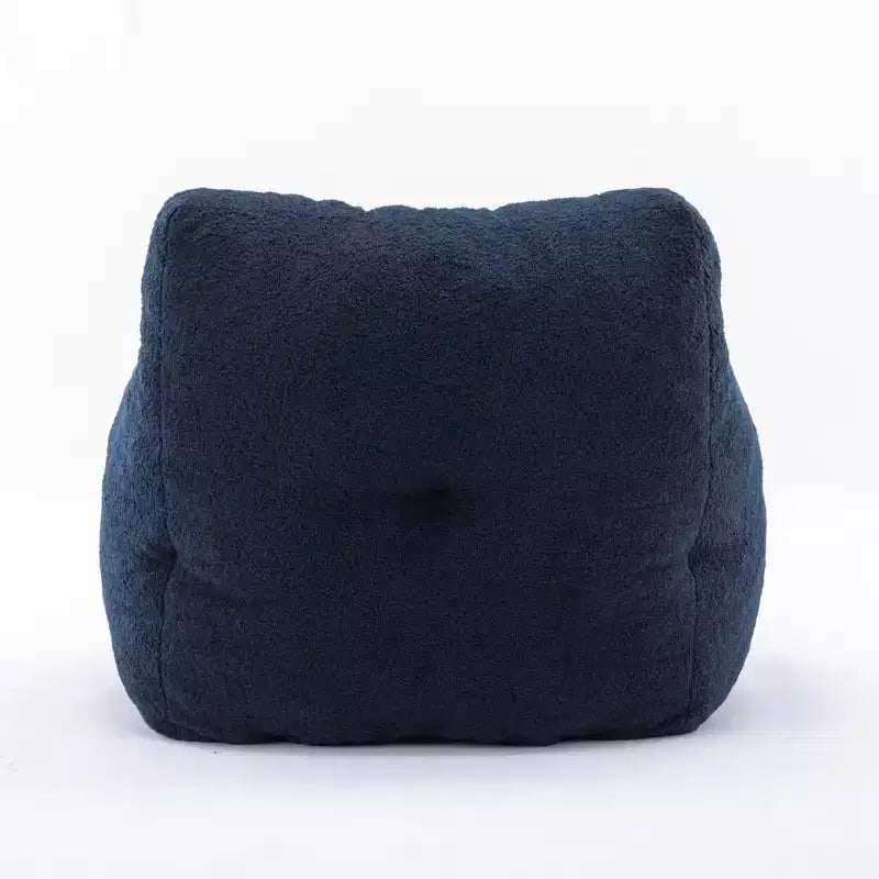 Pouf Poire en Tissu Peluche Touffeté en Mousse et Tissu Peluche Blanc Ivoire