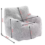 Pouf Poire en Tissu Peluche Touffeté en Mousse et Tissu Peluche Blanc Ivoire
