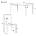 Ensemble de salle à manger 7 pièces en bois Whisen, table extensible multifonctionnelle, 12 rallonges et 2 tiroirs, 6 chaises de salle à manger