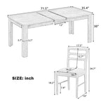 Ensemble de salle à manger 7 pièces en bois Whisen, table extensible multifonctionnelle, 12 rallonges et 2 tiroirs, 6 chaises de salle à manger
