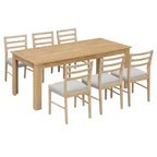 Ensemble de salle à manger 7 pièces en bois Whisen, table extensible multifonctionnelle, 12 rallonges et 2 tiroirs, 6 chaises de salle à manger