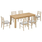 Ensemble de salle à manger 7 pièces en bois Whisen, table extensible multifonctionnelle, 12 rallonges et 2 tiroirs, 6 chaises de salle à manger