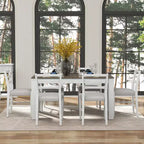 Ensemble de salle à manger 7 pièces en bois Whisen, table extensible multifonctionnelle, 12 rallonges et 2 tiroirs, 6 chaises de salle à manger
