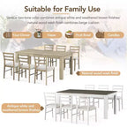 Ensemble de salle à manger 7 pièces en bois Whisen, table extensible multifonctionnelle, 12 rallonges et 2 tiroirs, 6 chaises de salle à manger