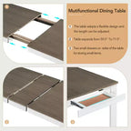 Ensemble de salle à manger 7 pièces en bois Whisen, table extensible multifonctionnelle, 12 rallonges et 2 tiroirs, 6 chaises de salle à manger