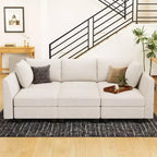Canapé sectionnel modulaire en chenille Belffin avec rangement et méridienne en forme de L pour salon
