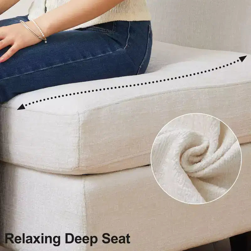 Canapé sectionnel modulaire en chenille Belffin avec rangement et méridienne en forme de L pour salon