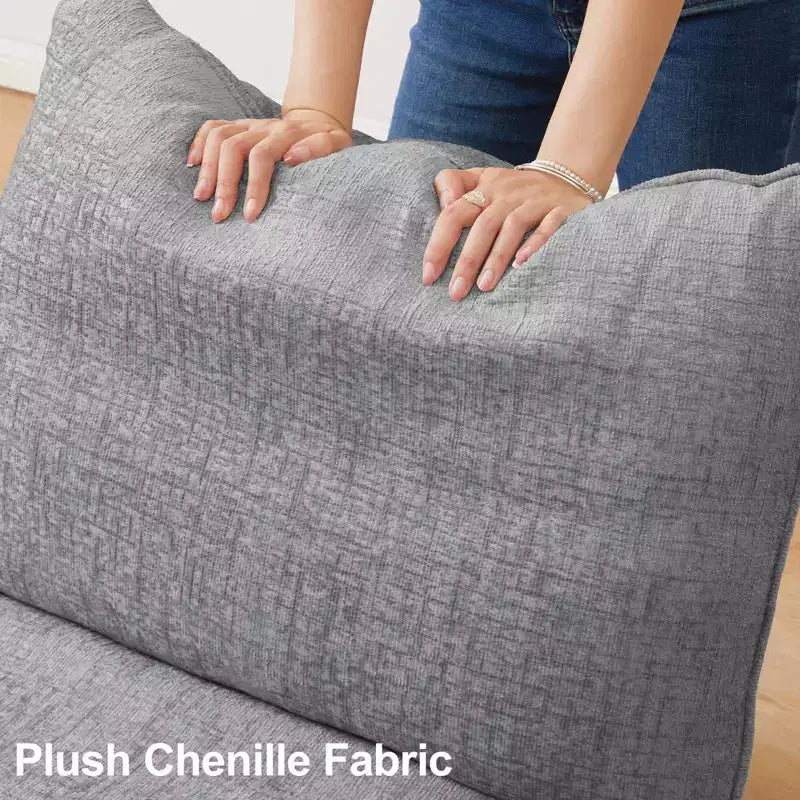 Canapé sectionnel modulaire en chenille Belffin avec rangement et méridienne en forme de L pour salon