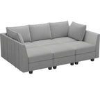 Canapé sectionnel modulaire en chenille Belffin avec rangement et méridienne en forme de L pour salon