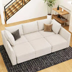 Canapé sectionnel modulaire en chenille Belffin avec rangement et méridienne en forme de L pour salon