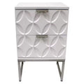 eHemco End Table Side Table with 2 Drawers and Metal Legs, White