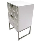 Table d'appoint eHemco avec 2 tiroirs et pieds en métal, blanc