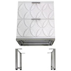 Table d'appoint eHemco avec 2 tiroirs et pieds en métal, blanc