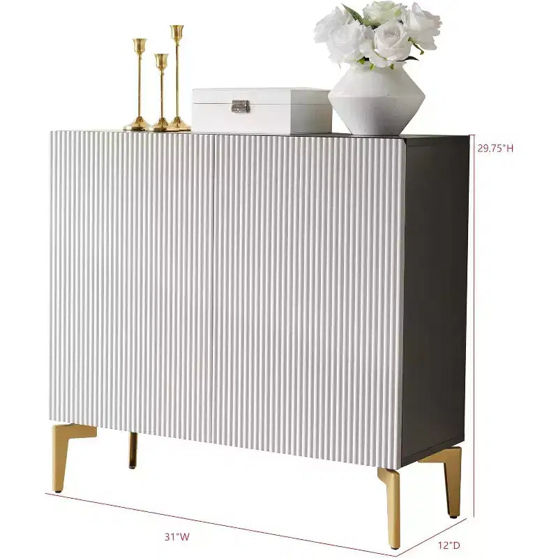 Kings Brand Furniture Armoire de rangement à 2 portes – Buffet d'appoint avec rangement pour salon, couloir, cuisine, salle à manger ou entrée