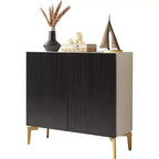 Kings Brand Furniture Armoire de rangement à 2 portes – Buffet d'appoint avec rangement pour salon, couloir, cuisine, salle à manger ou entrée