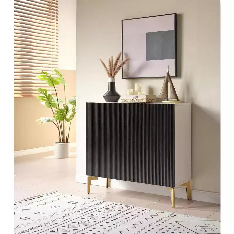 Kings Brand Furniture Armoire de rangement à 2 portes – Buffet d'appoint avec rangement pour salon, couloir, cuisine, salle à manger ou entrée