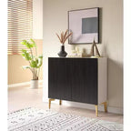Kings Brand Furniture Armoire de rangement à 2 portes – Buffet d'appoint avec rangement pour salon, couloir, cuisine, salle à manger ou entrée