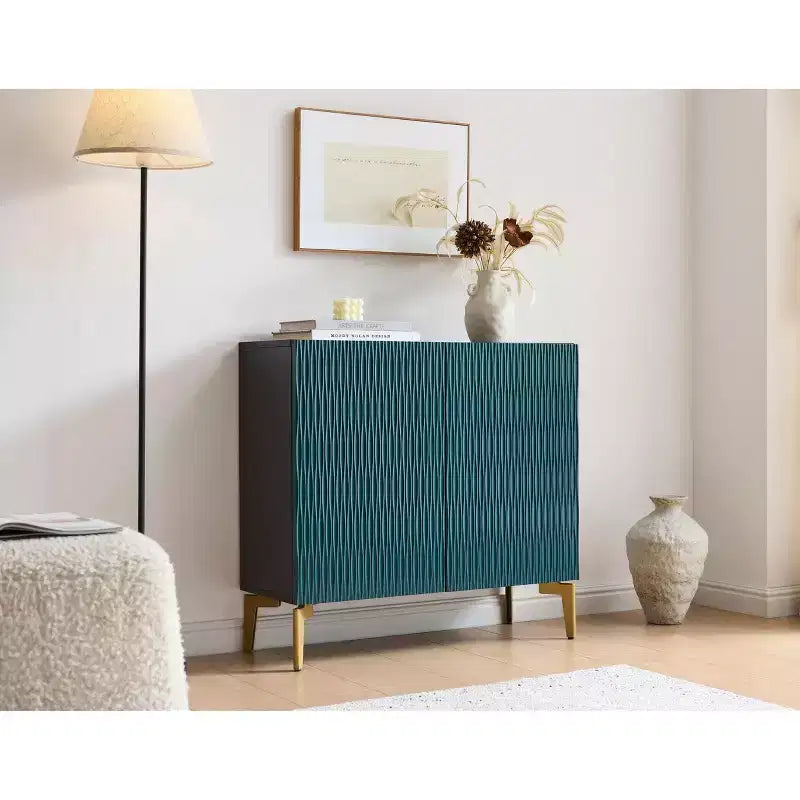 Kings Brand Furniture Armoire de rangement à 2 portes – Buffet d'appoint avec rangement pour salon, couloir, cuisine, salle à manger ou entrée