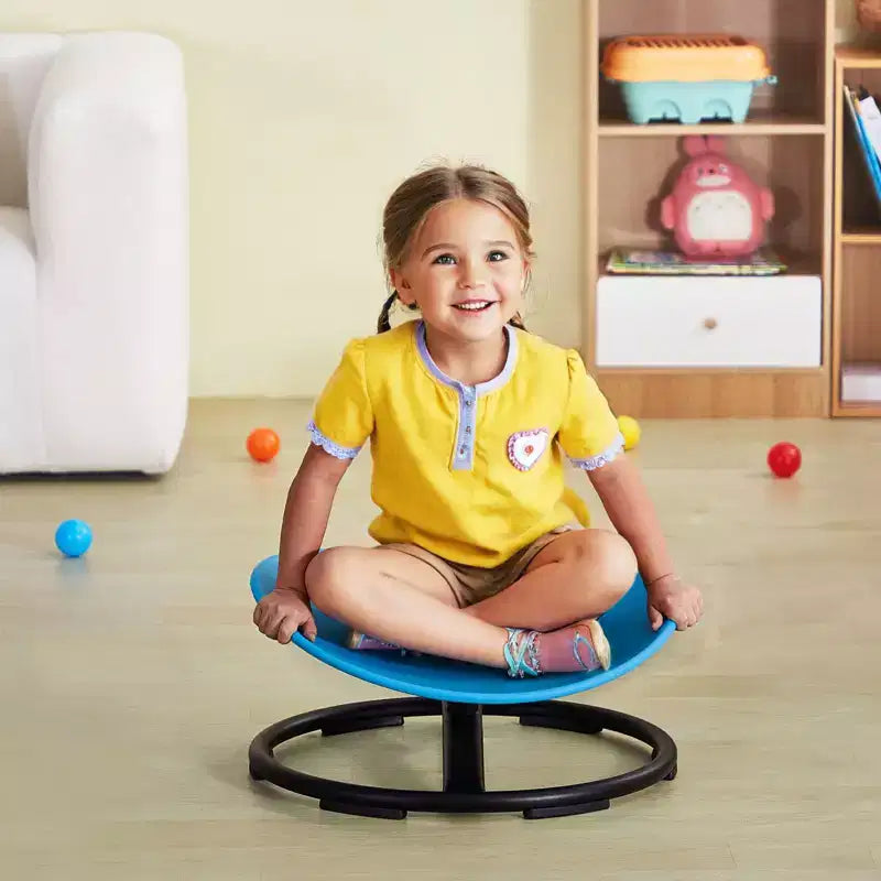 Chaise pivotante VEVOR pour enfants, capacité de 100 kg, chaise sensorielle rotative, chaise sensorielle pour enfants autistes avec base métallique antidérapante, bleue