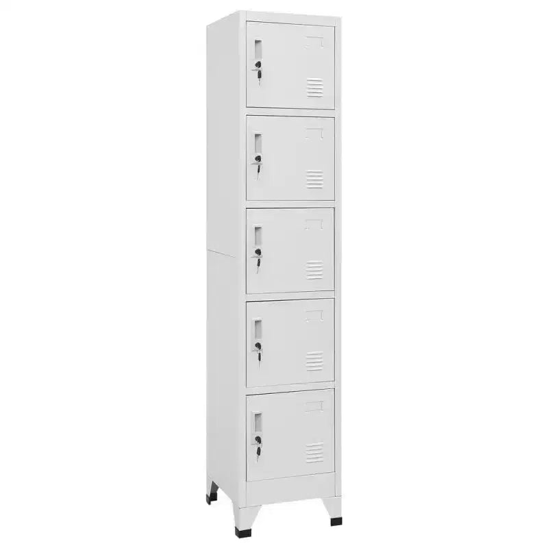 vidaXL Casier de rangement gris clair en acier Casier de rangement moyen