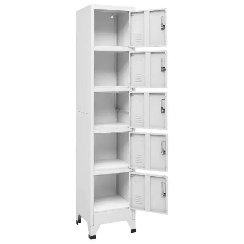vidaXL Casier de rangement gris clair en acier Casier de rangement moyen