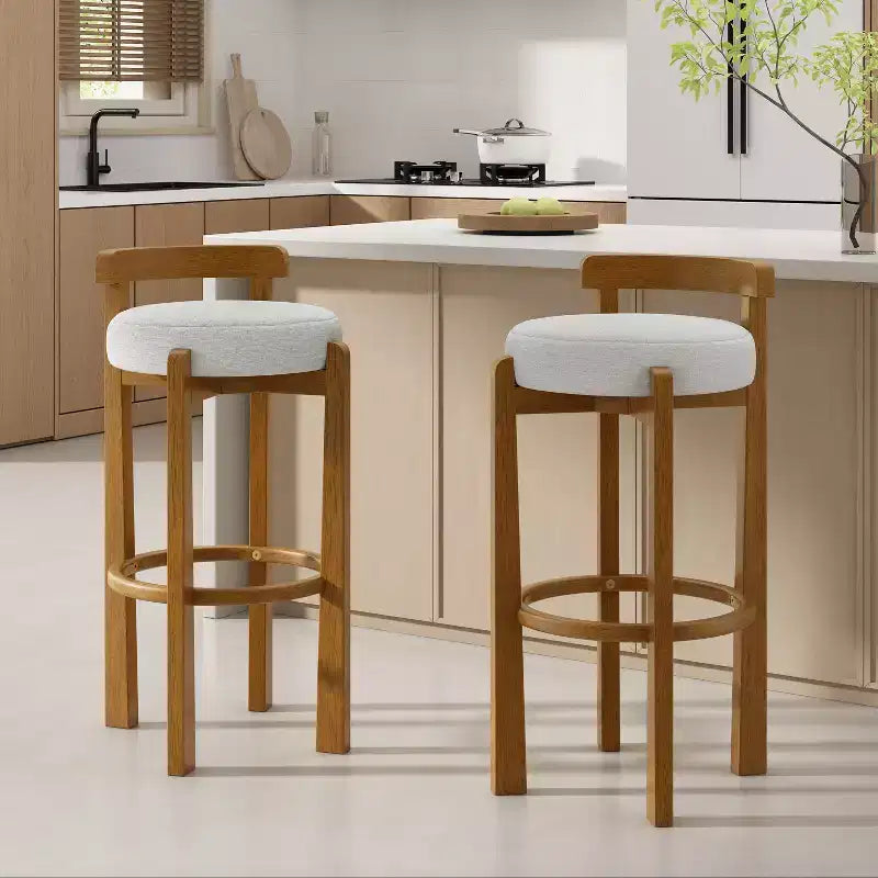 Christopher Knight Home Martin Indoor Rubberwood Low Back Upholstered Barstools (Set of 2)