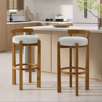 Christopher Knight Home Martin Indoor Rubberwood Low Back Upholstered Barstools (Set of 2)