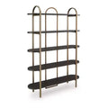 Signature Design by Ashley Brentmour 72 Modern Bookcase with 5 Shelves - Brown Wood & Gold Metal Frame