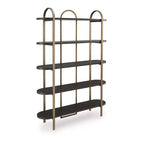 Signature Design by Ashley Brentmour 72 Modern Bookcase with 5 Shelves - Brown Wood & Gold Metal Frame