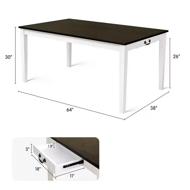 Table de salle à manger avec base en bois massif Subrtex