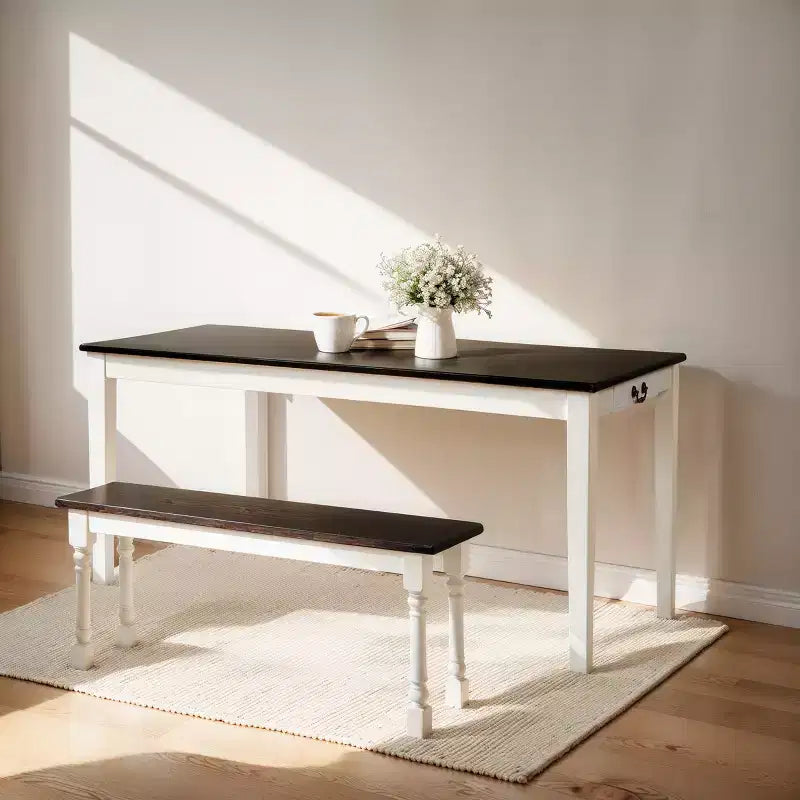 Table de salle à manger avec base en bois massif Subrtex