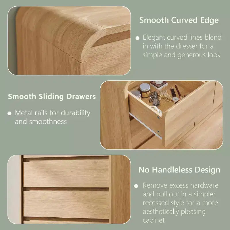 Commode 6 tiroirs SinCiDo pour chambre à coucher, commodes et chiffonniers modernes de 120 cm de large