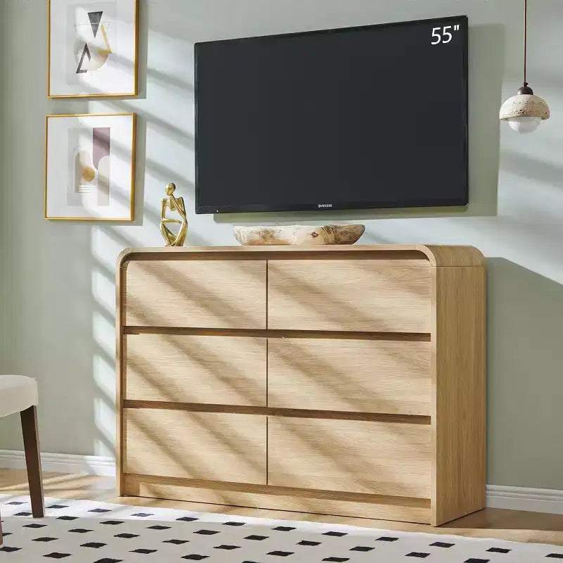 Commode 6 tiroirs SinCiDo pour chambre à coucher, commodes et chiffonniers modernes de 120 cm de large