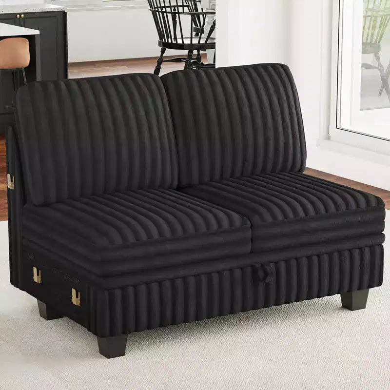 Belffin Corduroy Fabric Loveseat Module for Modular Sectional Couch for Living Room 2 Seater Modular with Storage