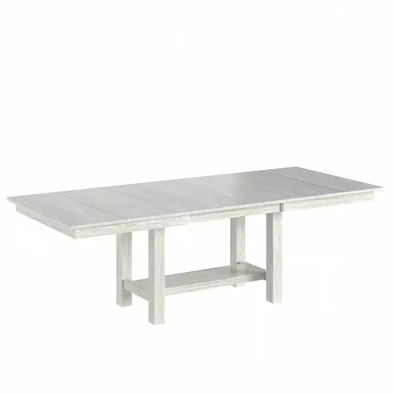 Ensemble de salle à manger extensible 7 pièces rustique VECELO pour 6 personnes, table en bois d'hévéa et 6 chaises de salle à manger rembourrées sans accoudoirs, gris