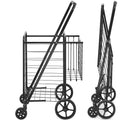 VEVOR Folding Shopping Cart, Jumbo Grocery Cart with Double Baskets, 360 Swivel Wheels, Heavy Duty Utility Cart, 110 LBS Capacity Utility Cart