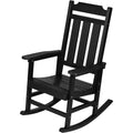 VEVOR Porch Rocker, HIPS Outdoor Rocking Chair, High Back Patio Rocking Chair with Smooth Armrests, Supports up to 400 lbs, for Garden, Black