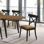 Simple Relax Lot de 2 chaises de salle à manger rembourrées avec dossier en X marron et noir