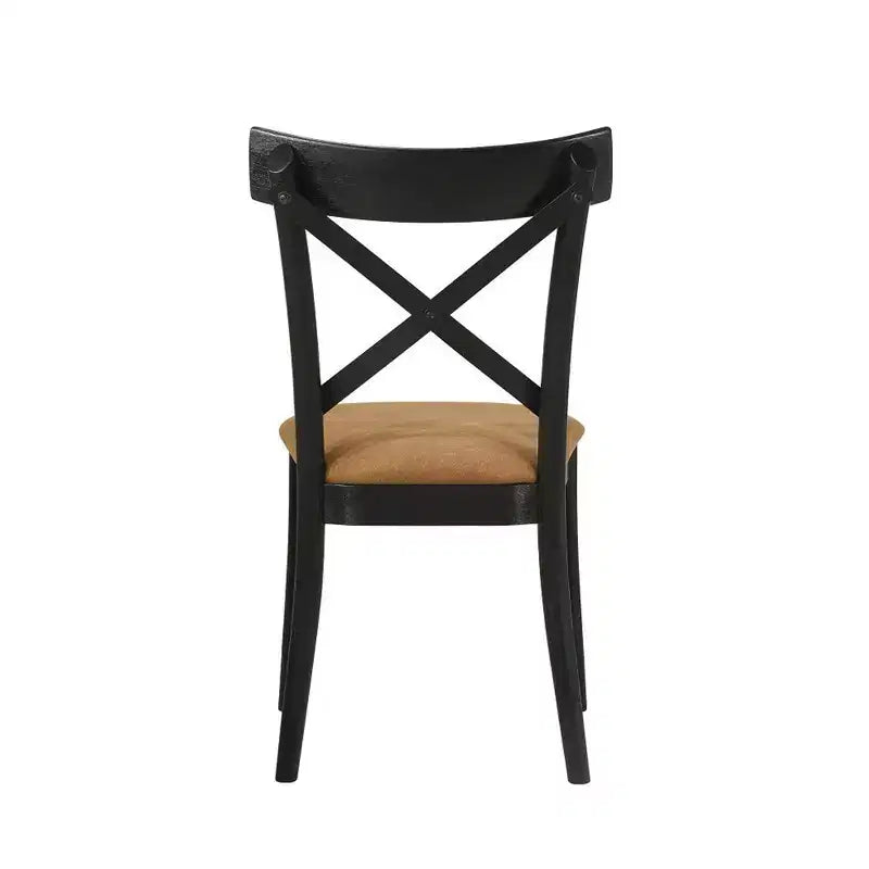 Simple Relax Lot de 2 chaises de salle à manger rembourrées avec dossier en X marron et noir