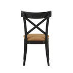 Simple Relax Lot de 2 chaises de salle à manger rembourrées avec dossier en X marron et noir